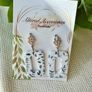 Handmade Picture Frame Leaf Earrings